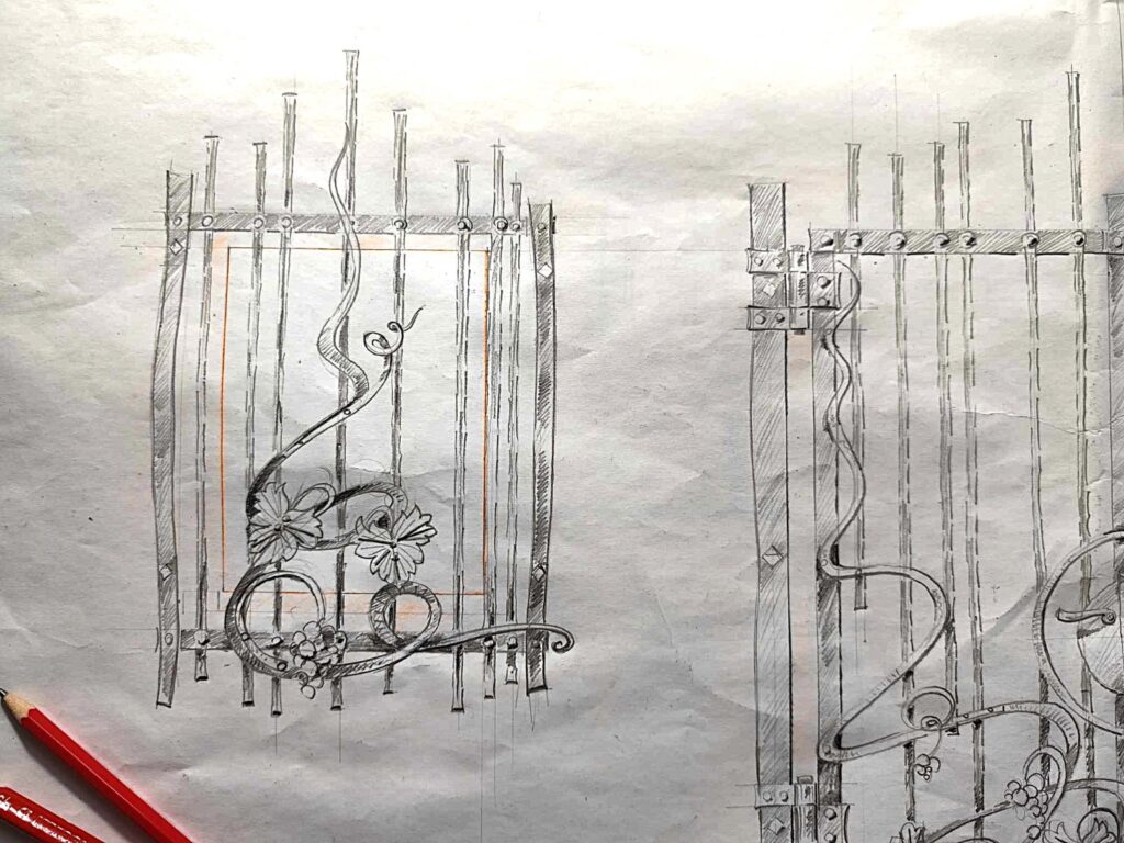 Mříže a brána do vinného sklepa - návrh 3