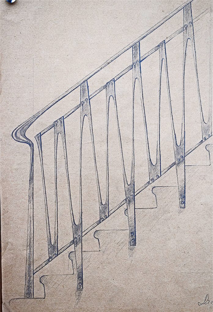 Kované zábradlí na schodiště - výtvarný návrh